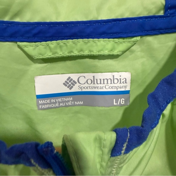 Columbia Green Lightweight Windbreaker Jacket Full Zip L - Picture 2 of 6